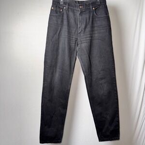 Vintage Levis 550 Relaxed Fit Tapered Leg Black Denim Jeans Womens 13 Med 31x30